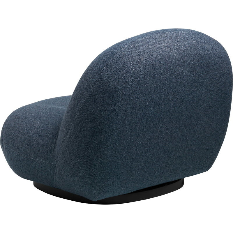 Pacha Lounge Chair - Fully Upholstered, Semi-Matte Black, Returning Swivel