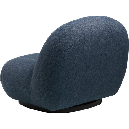 Pacha Lounge Chair - Fully Upholstered, Semi-Matte Black, Returning Swivel