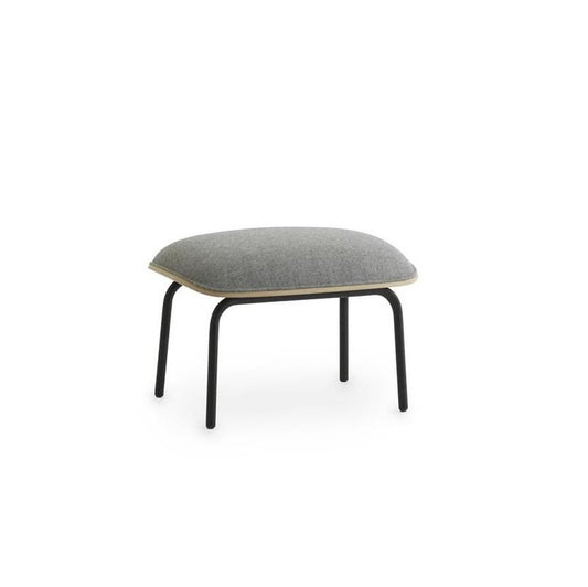 Pad Footstool Black Steel