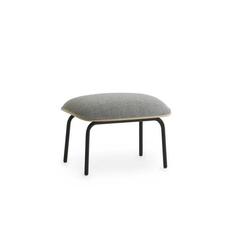 Pad Footstool Black Steel