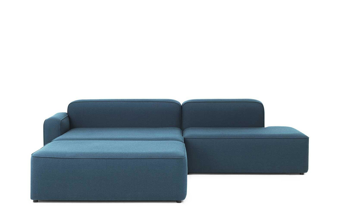 Rope Sofa Chaise Lounge Left With Pouf