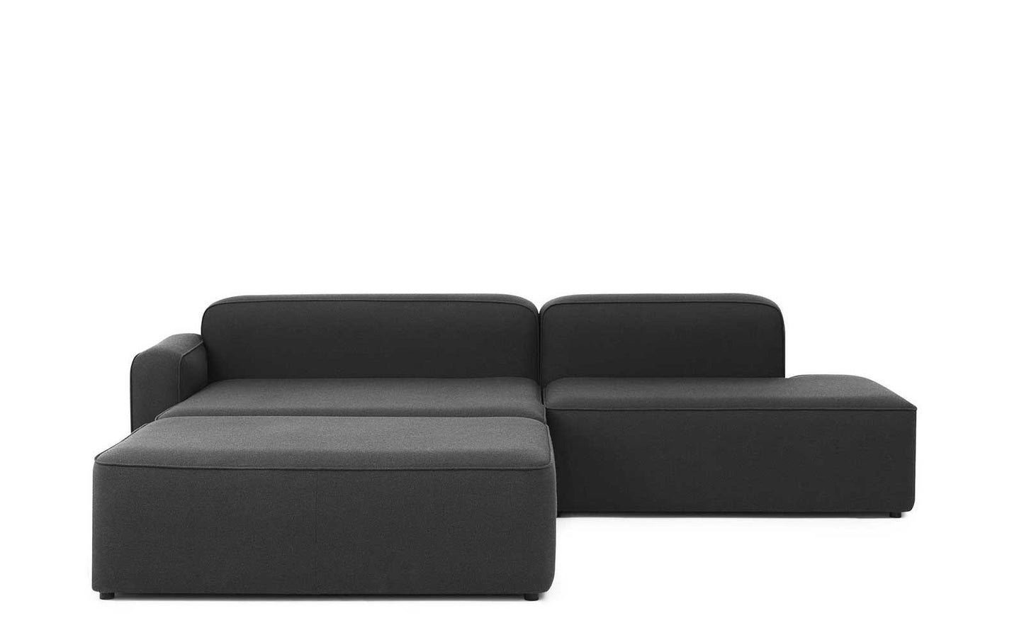 Rope Sofa Chaise Lounge Left With Pouf