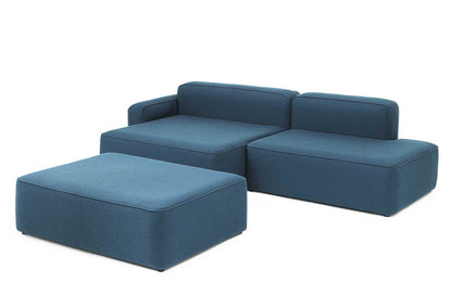 Rope Sofa Chaise Lounge Left With Pouf