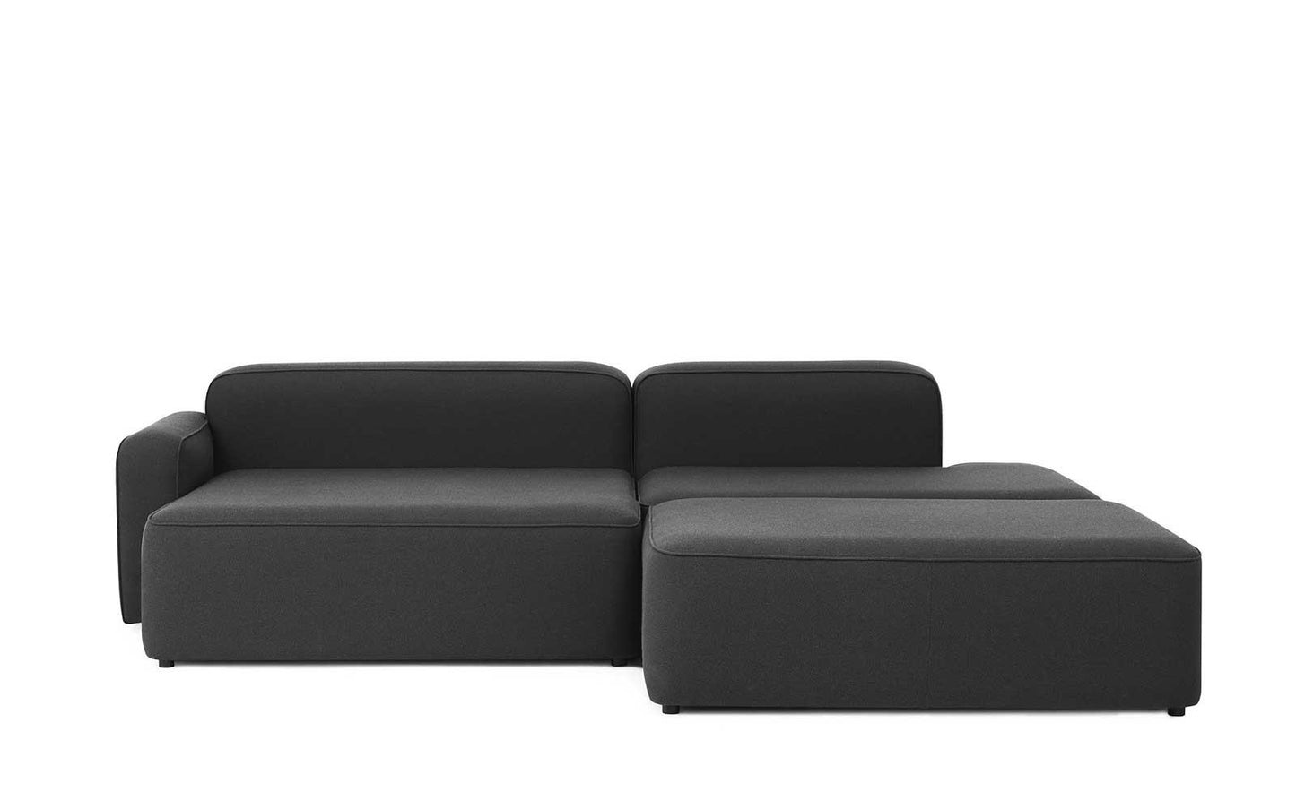 Rope Sofa Chaise Lounge Left With Pouf
