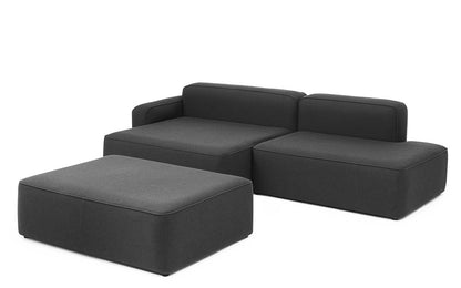 Rope Sofa Chaise Lounge Left With Pouf