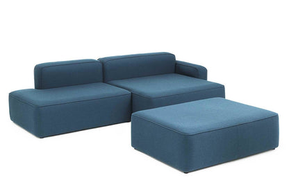Rope Sofa Chaise Lounge Right With Pouf