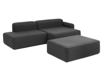 Rope Sofa Chaise Lounge Right With Pouf