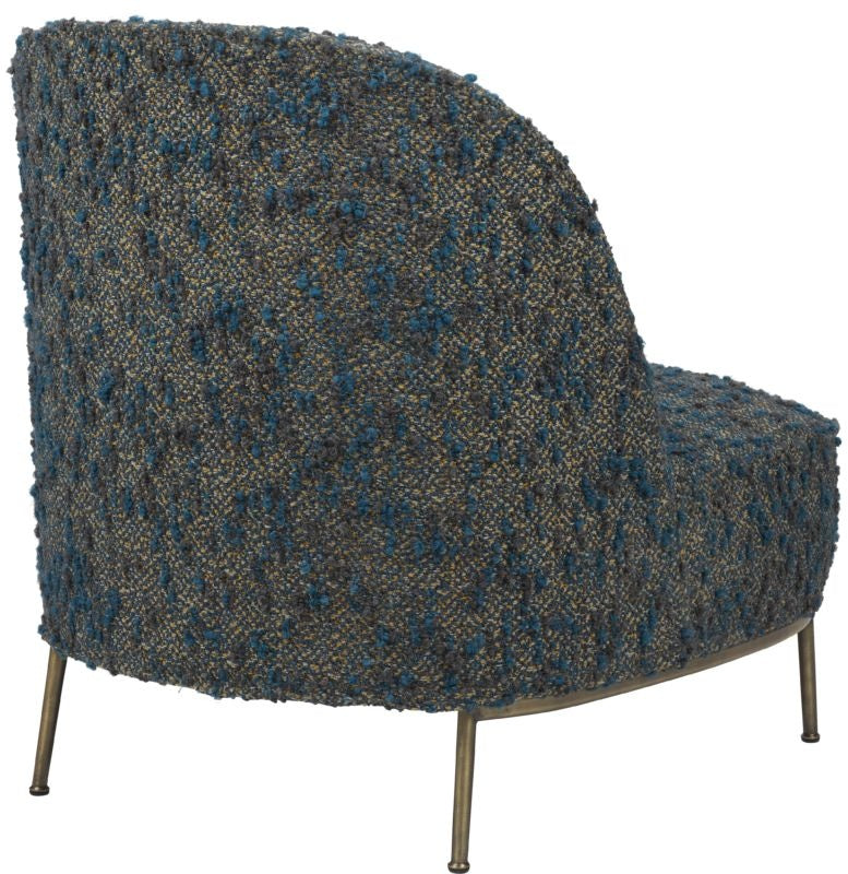Sejour Lounge Chair - Fully Upholstered, Antique Brass Base