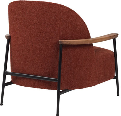 Sejour Lounge Chair - Fully Upholstered, With armrests, Black Matt Base
