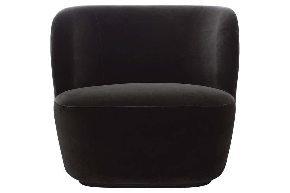 Stay Lounge Chair - Fully Upholstered, Small, Black base
