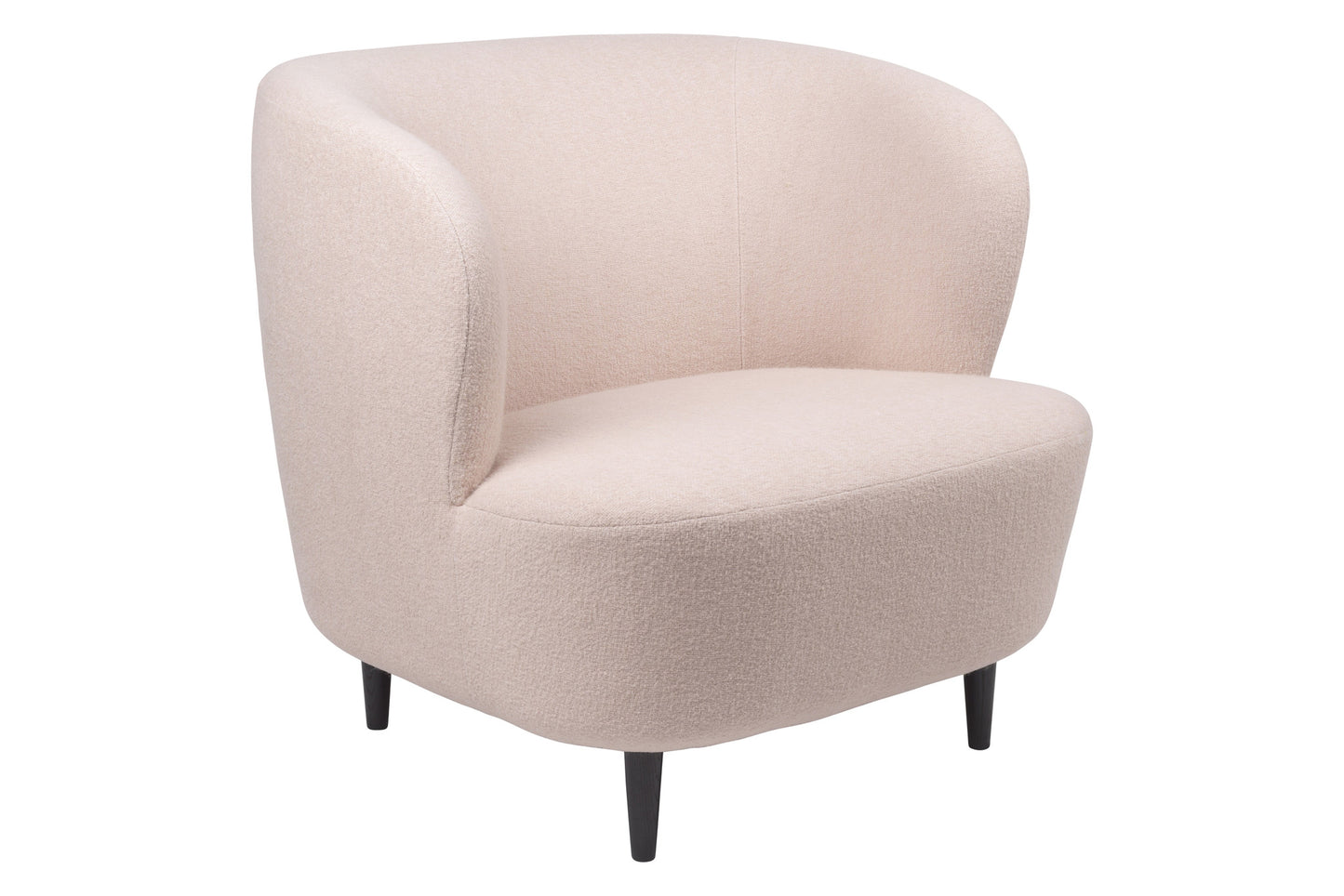 Stay Lounge Chair - Fully Upholstered, Large, Wooden legs (American Walnut Oiled Base)