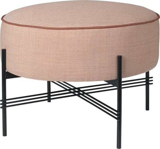 TS Pouffe - Fully Upholstered, Round, Dia. 55, Black base