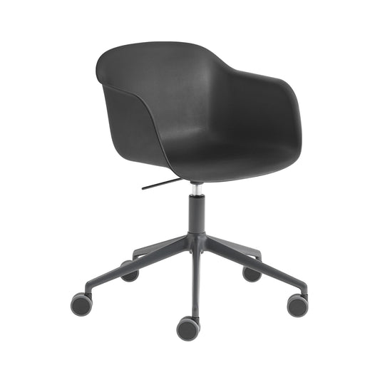 Fiber Armchair / Swivel Base with Castors & Gas Lift