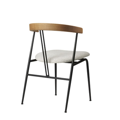 Violin Dining Chair - Seat Upholstered, Wood backrest