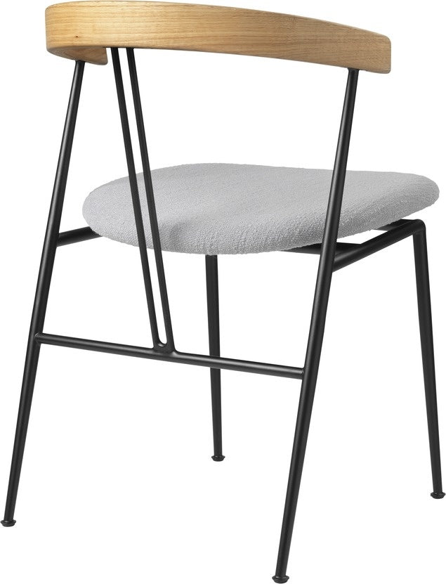 Violin Dining Chair - Seat Upholstered, Wood backrest