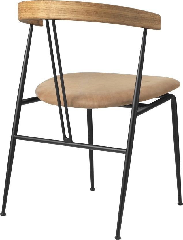 Violin Dining Chair - Seat Upholstered, Wood backrest
