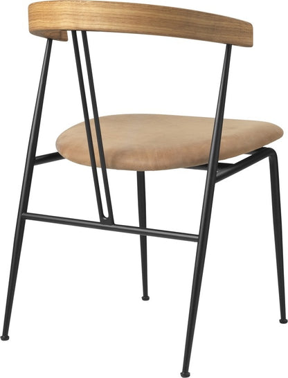 Violin Dining Chair - Seat Upholstered, Wood backrest